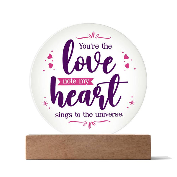 Love Note  - LED Circle Plaque