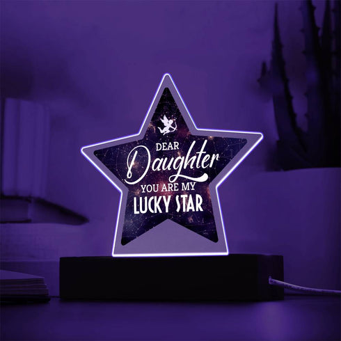 To Daughter , My Lucky Star - LED Star Plaque