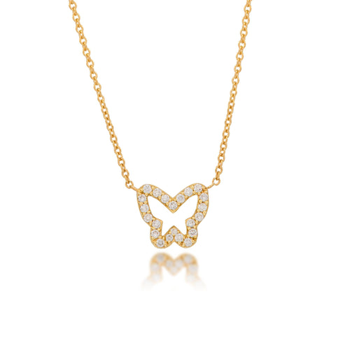 14K Gold Diamond Butterfly Necklace by Alexis Jae
