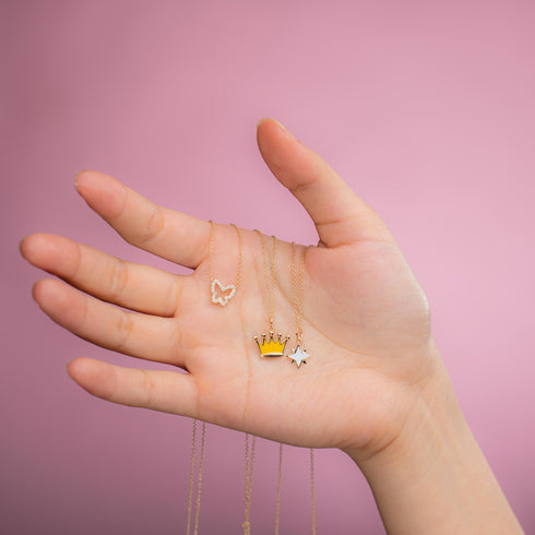 14K Gold Diamond Butterfly Necklace by Alexis Jae