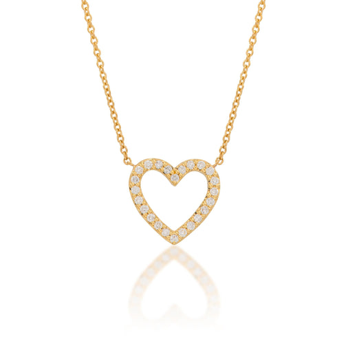 14K Gold Medium Diamond Heart Necklace by Alexis Jae