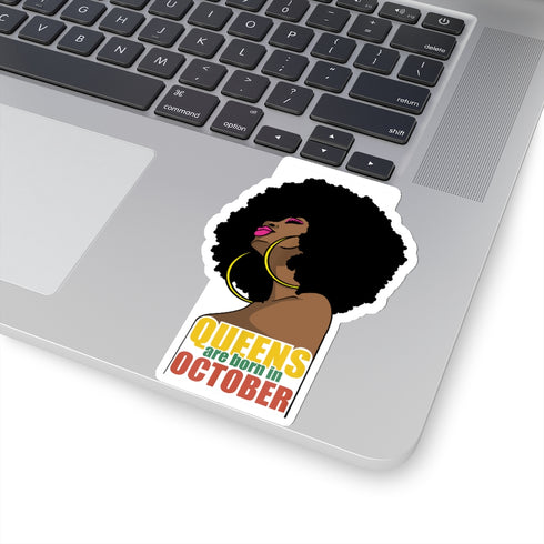 Queens are Born in October Kiss-Cut Stickers