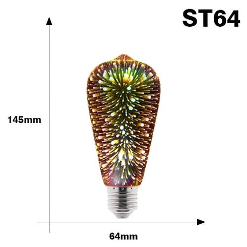 3DColorful LED fireworks Light Bulb